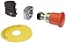 Siemens 3SB36 01-1TR20 Mushroom Pushbutton, 40mm Head, Positive Latching, Pull To Unlatch, Red, "Emergency Stop" Inscription 1 NO + 1 NC Contact Type