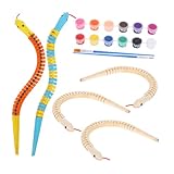 LIOOBO Wood Snake Statue Interactive Paint by Numbers Toy Watercolor Pens for Boys and Girls Artistic Exploration