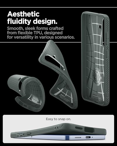 Image of Spigen for Galaxy S25 Case, Liquid Air [No Magnet Ring] [Military-Grade Protection] - Abyss Green
