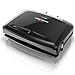 George Foreman Rapid Grill Series, placa extraíble parrilla eléctrica interior y prensa Panini, color negro