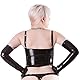 Rubberfashion Latex Bustier mit Cups - ausgeformt taillenlang - Latex BH für Damen und Frauen schwarz 0.4mm XL