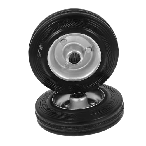 Roues de rechange caoutchouc chariot courses diable utilitaire roues silencieuses 2 pièces