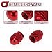 HEROFFIX 4 Pcs Mini Bullet Style Tire Valve Stem Caps Decorative Tyre Valve Dust Covers 7x17mm Red Aluminum Alloy