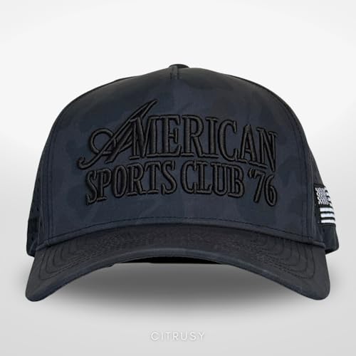 Image of CITRUSY Athletic Trucker Golf Hat | Performance Mens 5 Panel Cap | Cool Breathable Waterproof Workout Running Snapback