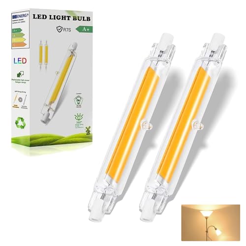 Dvnoua R7S LED 118mm Dimmbar (20W LED 118mm Ersatz 200W Halogen) R7S Glühbirne Warmweiß 3000K 2000 Lumen Kein Flackern 360Abstrahlwinkel für Zuhause/Außenbeleuchtung 2PCS
