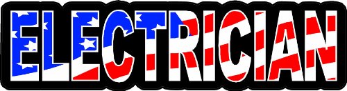 3 - Electrician US Flag Hard Hat/Helmet Stickers 1” x 2” H139