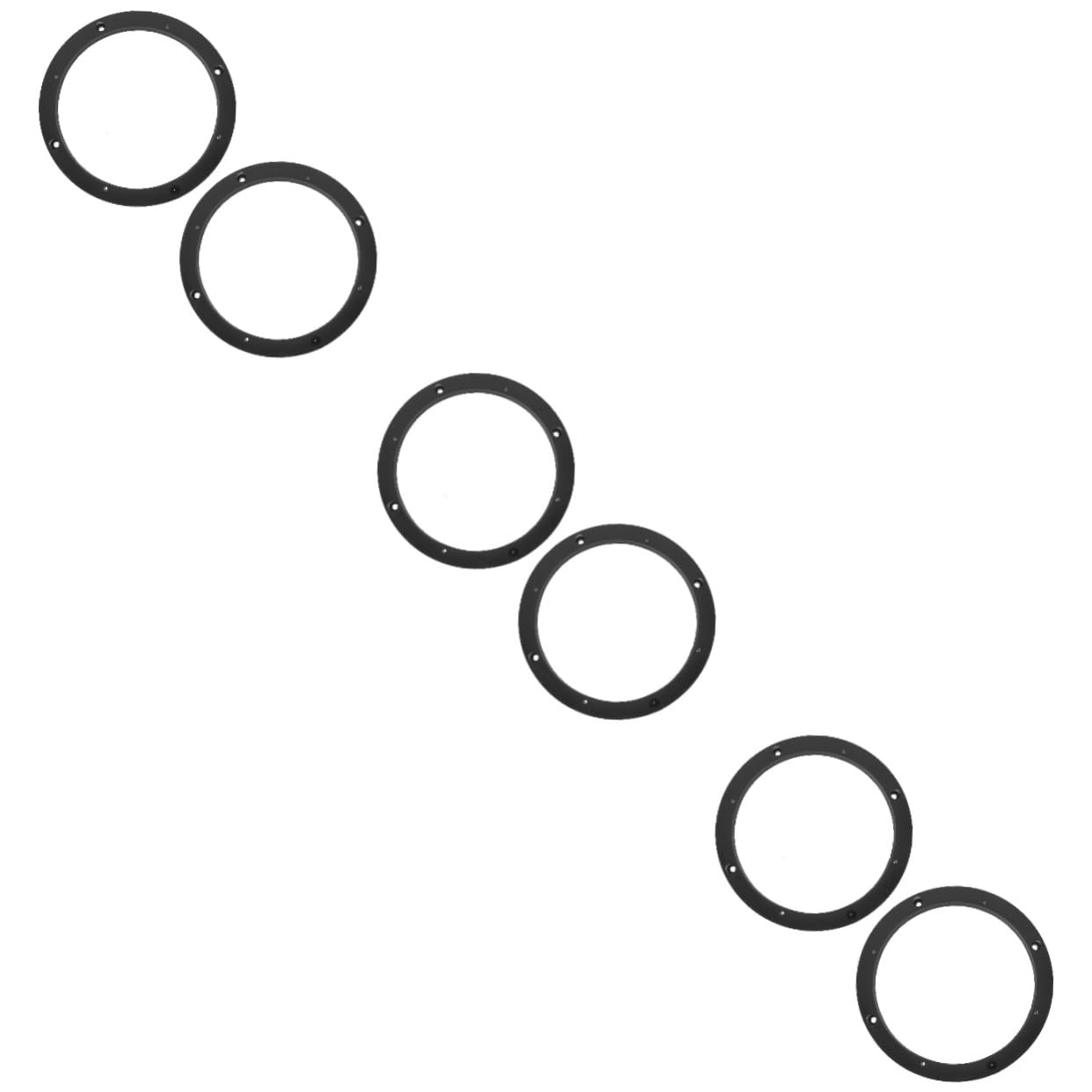 KONTONTY 3sets 6.5 Car Speaker Spacer Solid Plastic Adapter Ring for Car Audio 2pcs*3