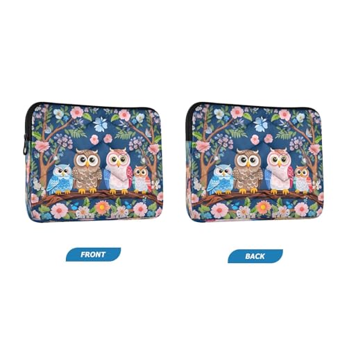 Funda para portátil de 13-14 pulgadas con diseño floral búhos miniatura 2