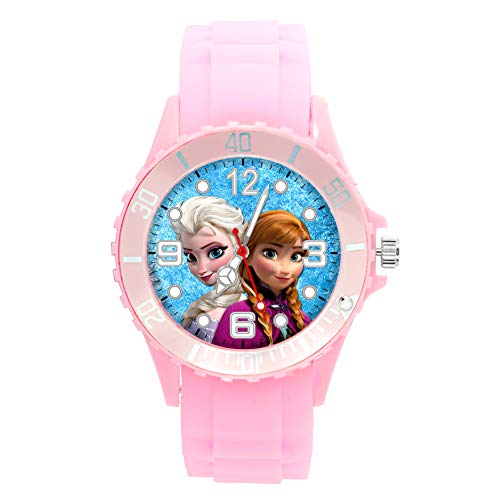 Montre à quartz rose en silicone confortable pour fan de neige