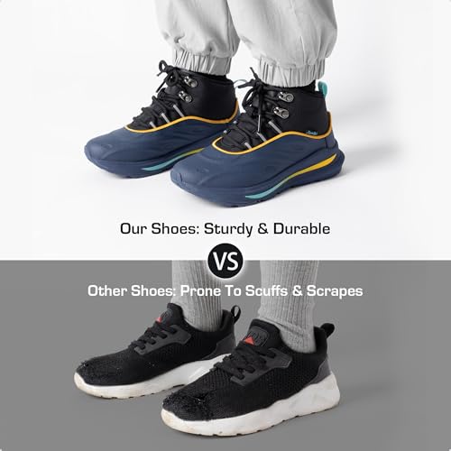 DREAM PAIRS Boys Girls Boots Kids High Top Sneakers Shoes Outdoor Hiking DuraPlay Lace Up Shoes for Little/Big Kid2