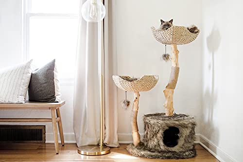 Mau Modern Cat Tree Tower For Large Cats, Real Branch Luxury Cat Condo, Wood Cat Tower, Cat Scratching Tree, Cat Condo, Cat Lover Gift, Luxury Cat, Cat Gifts By Mau Lifestyle #TOP1