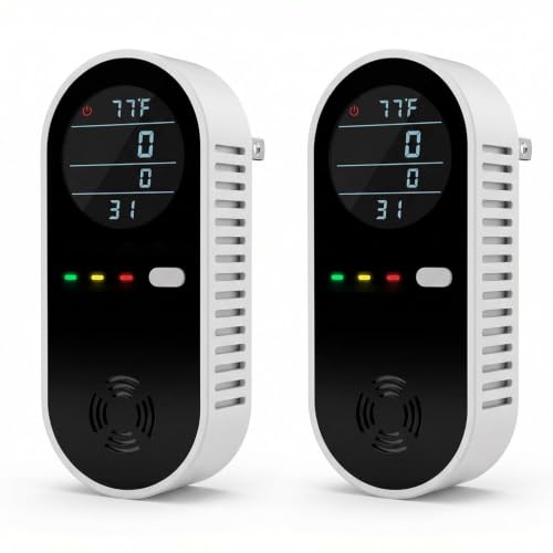 Airguard - 4-In-1 With Real-Time Digital Display Plug-In With Temperature & Humidity Tracking Easy Setup For Home & Apartment (2 Pcs)