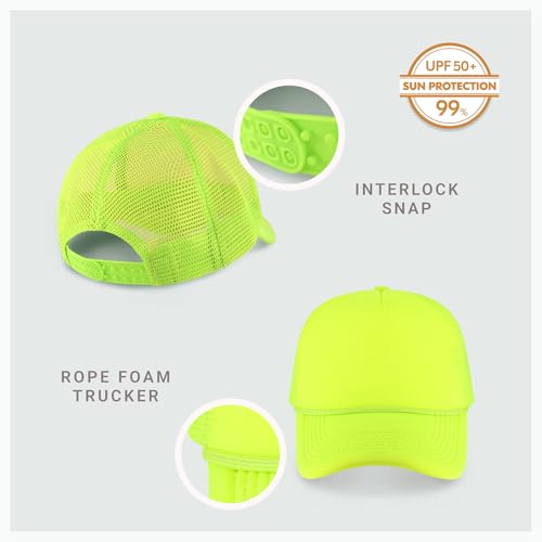 Image of CHOK.LIDS Classic Foam Trucker Hat Summer Mesh Rope Cap Solid Two Toned Blank Hat Mens Womens Adjustable Strap Light Weight