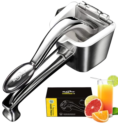 SUCCFLY Lemon Squeezer Stainless Steel, Manual Juicer Citrus Lime Orange Fruit Squeezer Heavy Duty...