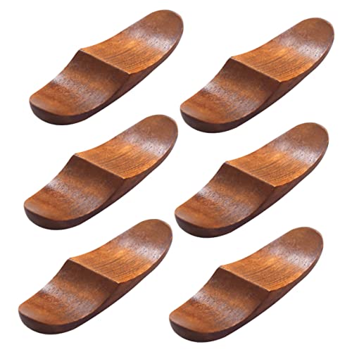 OFFSCH 6pcs Japanese-style Wooden Chopstick Rests Elegant Serving Spoon Rest for Buffet Chopsticks Holders