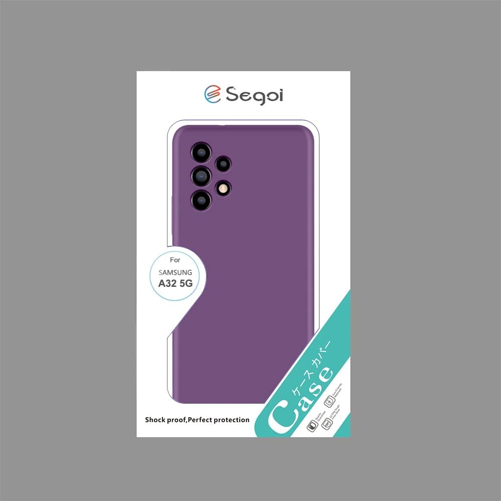 Miniatura 7 de E Segoi Diseñada para Galaxy A32 5G, silicona líquida de goma de gel a prueba de golpes, forro de tela de microfibra suave, compatible con Galaxy
