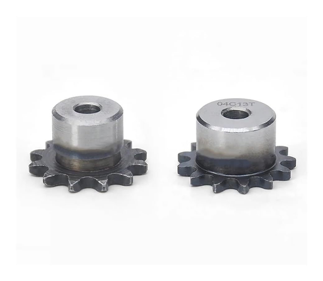 Pignone for catena a rulli dentati, 1 pezzo, ingranaggio for catena 04C, 45/46/47/48/50/55/60/70/80 denti, foro di processo for ruota dentata industriale for catena a 2 punti(04c 80teeth)