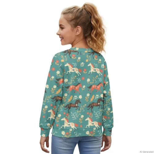 Image of Girls Cardigans Sweater Long Sleeve Crew Neck Button Down Sweaters School Outerwear for Kids Fall Winter Tops
