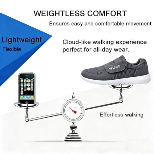 Image of LEADER SHOW Men's Casual Comfort Walking Shoes Ultralight Flats Non-Slip Hook & Loop Fashion Sneakers