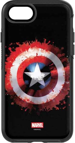 Skinit Decal Phone Skin Compatible with OtterBox Symmetry iPhone 7 - Officially Licensed Marvel Captain America Star Shield Design