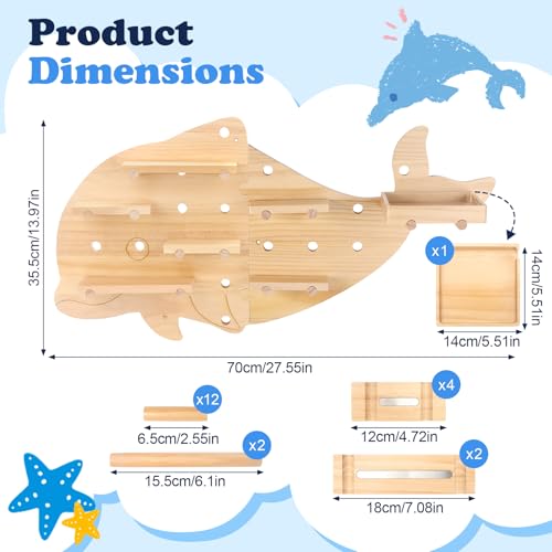 Image of Inspired by Montessori Display Shelf for Toniebox 2 /1 Tonies Figures | Dolphin DIY Open-Ended Play Storage Organizer Wall Shelf for Tonies Box Characters, Enhance Children's Hands-On Skills