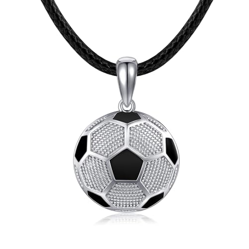 Collier football en argent sterling 925, pendentif de sport haut de gamme