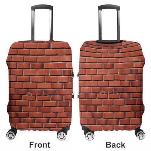 Red Brick Wall Luggage Cover, Washable Elastic Suitcase Cover Protector Fit 18-32 Inch Luggage3