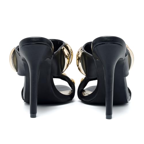 Image of Women's Pearl Open-Toe Sparkly 4.3IN Stiletto Heels Sandals Nightclub Party Wedding Shoes