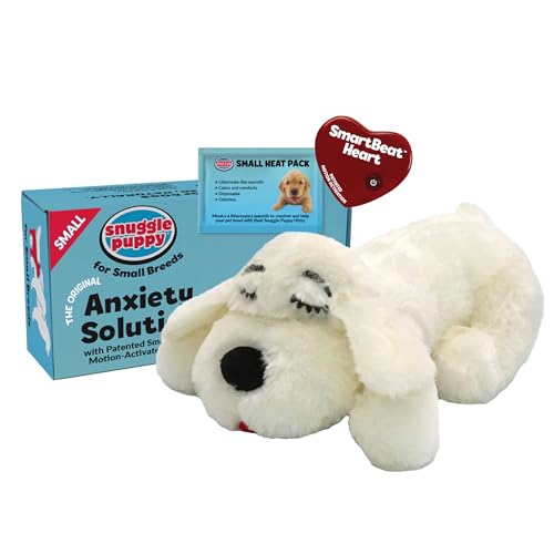 Snuggle Puppy Heartbeat Puppy Toy for Small Breeds, Compact Plush Dog Toy with Real-Feel Pulse,...