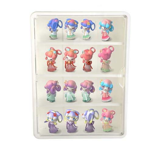 Wandvitrine Hängend mit Magnettür - 4-Schicht Sammlervitrine Acryl 40x9.5x30 cm - Glasvitrine...