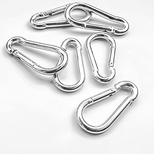 200Pcs Spring Snap Hook Carabiner, 3/16" Galvanized Steel Snap Clip Hook, 2" Heavy Duty Quick Link Clip Keychain, 220Lbs Holding Capacity Carabiner Clip For Camping Gym Outdoor, Door Leash & Harness #TOP4