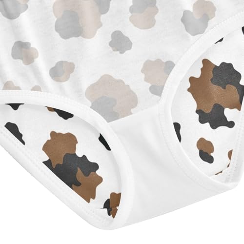 Toddler Panties, Brown Black Spots White Girls Cotton Underwear, 2T–8 Years4