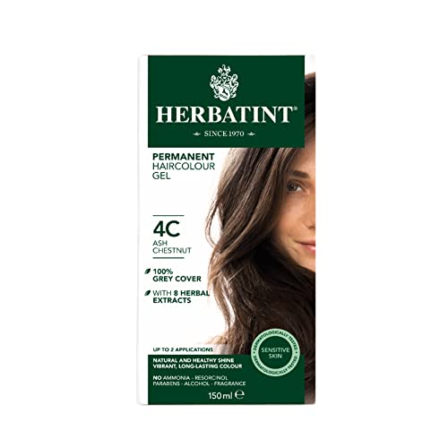 Coloración, Beauty Herbatint - Tinte Permanente Natural Sin Amoníaco 150 ml - Color Castaño Ceniza/Ash Chestnut 4C