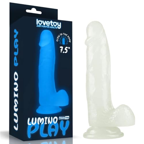 Lovetoy Lumino Play Dildo, Glow in the dark, Ø4x19 cm
