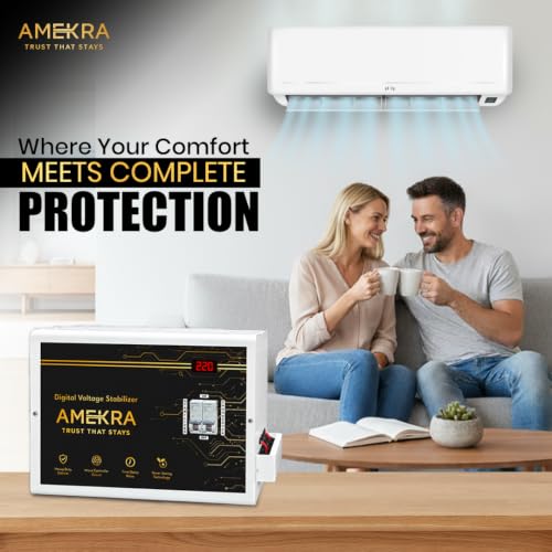 Image of 5 KVA 4000W Mainline Wall Mount Voltage Stabilizer for Single Phase Homes | 90V-300V Working Range | Digital Voltage Display | High-Low Cutoff Protection| 5 Year Warranty
