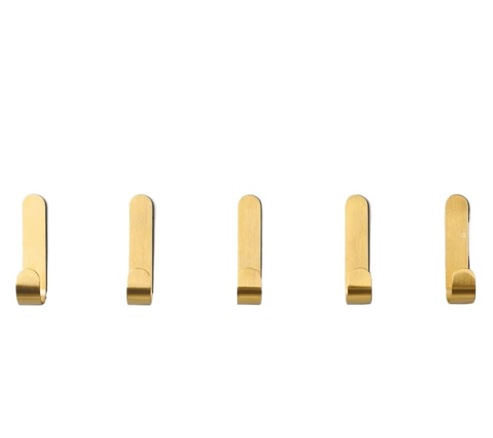 UALXPAO Brass Robe Hook Wall Mounted 8PCS Self Adhesive Hanger Hook
