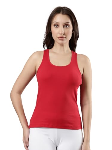 Image of Femmora Body Hugging Waist Length Camisole, Solid, Soft and Comfortable Cotton Fabric with Racer Back, for Women,Pack of 1