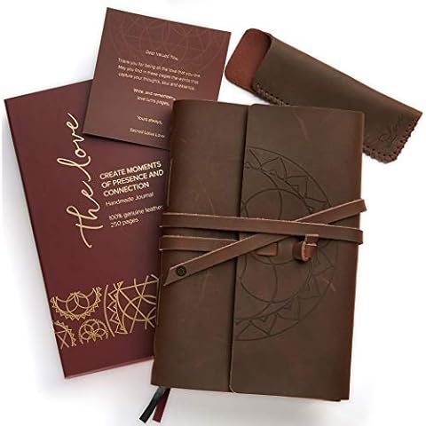 Leather Journal for Women and Men + Pen Holder | 8" x 6" | Lined or Plain Non-Bleed Paper | Sketchbook & Writing Travel Notebook | Handmade Genuine Leather Bound Journal for writing in (Brown, Lined) Cover