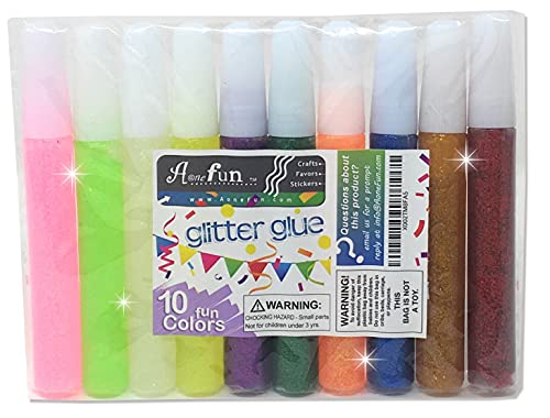 Glitter Glue Pens For Crafting Glitter Pens For Christmas Stockings Glue Pens For Kids Glue Crafts Glue Sticks For Kids Crafts Glitter Art Glue Craft Glitter Glue Washable Non-Toxic 10 Pack #TOP10