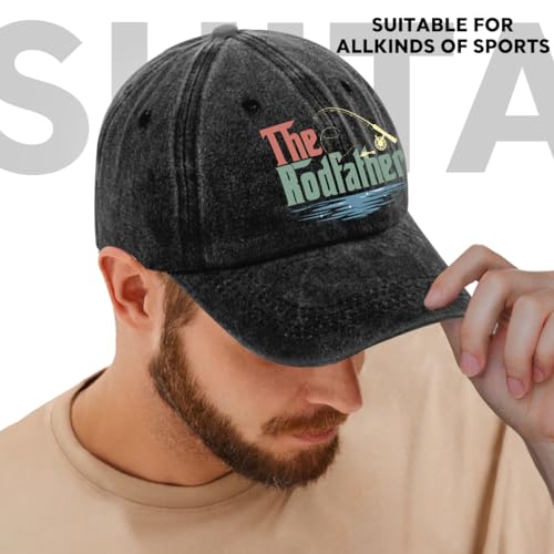 Image of Fishing Adjustable Cotton Baseball Cap, Funny Trucker Hat Gift for Men Women Grandpa Dad Fishing Lover Fisherman