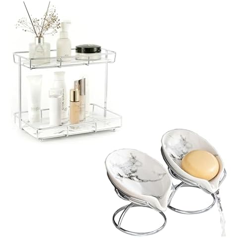 Dobbyby Sliver Countertop Organizer with 2pcs Soap Dish Cover