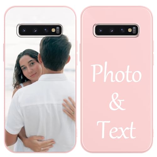Xylota Funda Personalizada para Samsung Galaxy S10 Plus 6,4'', Personalizable Case con Foto Imagen, Personalizado Texto Carcasa Custom Antigolpes Flexible Protector Cover para Samsung S10 Plus, Rosa