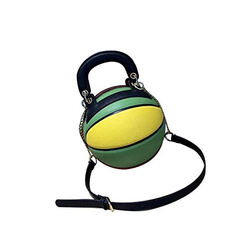 HEFUTE Sac bandoulière de basket-ball formé Sac à bandoulière Sac à main Sac à bandoulière Mini Cross Body PU avec sangle réglable pour homme et femme - Multicolore - multicolore, Taille unique Cover