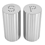 Aolidsive Cocteleras de Condimentos de Acero Inoxidable, Dispensadores de Sal de Metal 304 con Base Antideslizante para Cocinar Al Aire Libre, Perfecto para Sal o Azúcar (SILVER)
