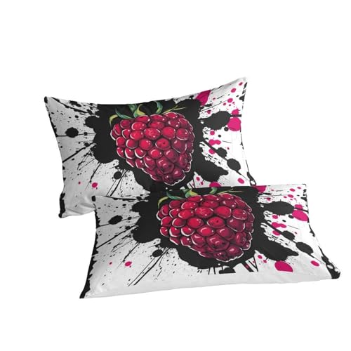Housse de couette 200x200 fraises imprimé 3D parure lit enfant microfibre 3 pièces - 3