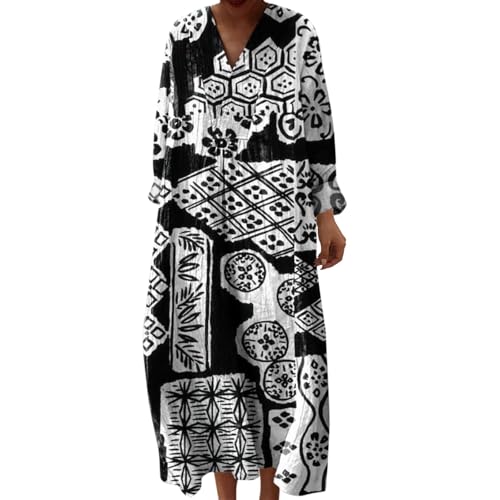 Generisch Strandkleider Damen Sommer, Kleid Elegant Damen, Strandkleid Lang Maxikleider V Ausschnitt Sommerkleider Leicht Und Luftig Boho Kleid Elegante Midikleid Freizeitkleid, Unter 10 Euro Artikel