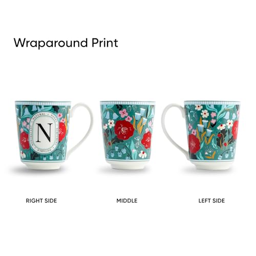 Image of Shay Alphabet Mug, 1 Pc, N, 300ml | Ceramic Mug |Glossy Finish | Ceramic Coffee Cup | Porcelain | Microwave Safe (Alphabet Mug - N)