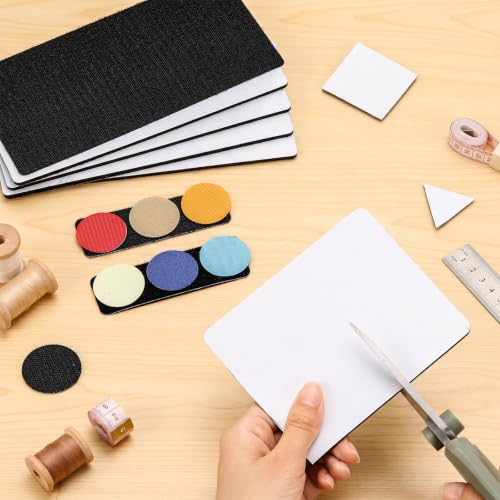 Image of Hook and Loop Tape 4x6 inch, 6 Pairs Double Sided Hook and Loop with Adhesive, Heavy Duty Nylon Fastener for Fixing, Patching, Sewing, Instead of Holes and Screws