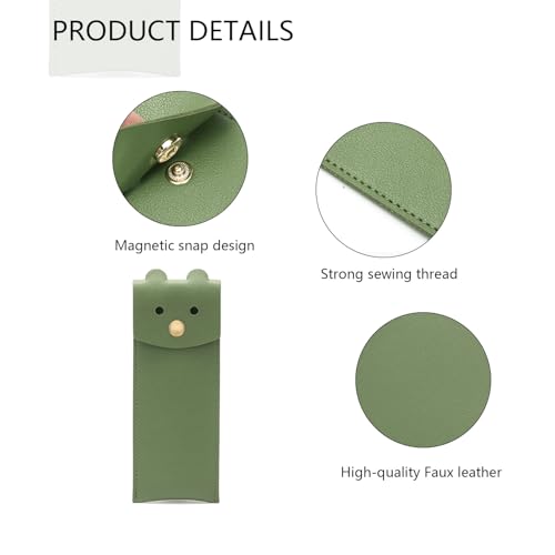 Image of Small Pencil Case Simple Pencil Pouch with Flap Opening Design Cute Pattern Stationary Storage Bag (Gray)