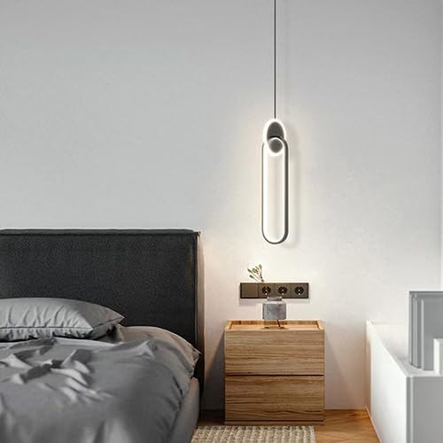 Lámpara de techo de diseño nórdico minimalista LED en negro mate 6